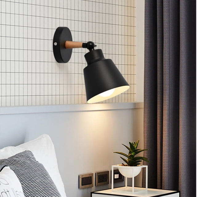 Yhmxh Wall Decor Wall Lights Wall Lamp Wall Sconce 9 In Wall Lamp Black Wall-mounted Bedside Table Iron Art Plain Aisle Wall Lamp Suitable for Bedroom Bedside Aisle Study (light Source Not Included)