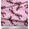 thumbnail image 3 of Soimoi Poly Georgette Fabric Dot & Lobster Ocean Print Fabric by The Yard 42 Inch Wide, 3 of 3