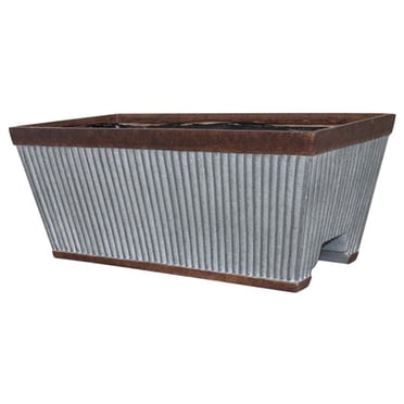 Southern Patio 24" Westlake Deck Rail Garden Planter, Rustic Galvanized