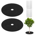 thumbnail image 1 of Uxcell 2-Pack Non-Woven Tree Mulch Ring, 16.5 Inch Tree Protector Mat W 12 Pcs Stakes for Plant Root Protection [Black], 1 of 7