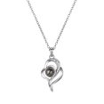 thumbnail image 3 of Collier Pendentif Projection Forme Creuse 100 Langues Je t'Aime Cadeau, 3 of 9