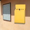 thumbnail image 3 of Iron Vertical Mailbox Hanging Wall Mounted Suggestion Drop Box Secured Paperwork Newspapers Magazines Holder Postbox Case Porch Room , Yellow, 3 of 7