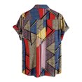 thumbnail image 2 of Leutsin Men Short-Sleeved Printed Color Buttons Cardigan Casual Shirt Tops, 2 of 3