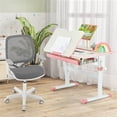 thumbnail image 4 of Costway Kids Desk Armchair Swivel Mesh Children Computer Chair with Adjustable Height Gray, 4 of 10