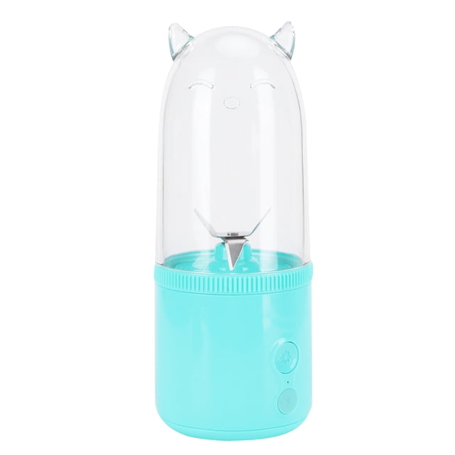 500ML Portable Small Blender USB Rechargeable Electric Fruit Juicer 4 Blades Mixing CupBlue Upgrade