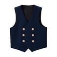 thumbnail image 1 of Boys Formal Suit Vest - 4-Button Double Breasted, Adjustable Strap - Polyester Blend - Wedding/Performance - 2-16 Years, 1 of 3