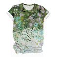 thumbnail image 4 of Économies du Printemps! CEHVOM T-Shirts Graphiques Floraux pour Femmes, T-Shirt à Manches Courtes Boho à Imprimé Paysage Floral pour Femmes, Col Rond Ample Décontracté d'Été Décontracté Ample Basique Confortable T-Shirts Boho Hauts 2023, 4 of 5