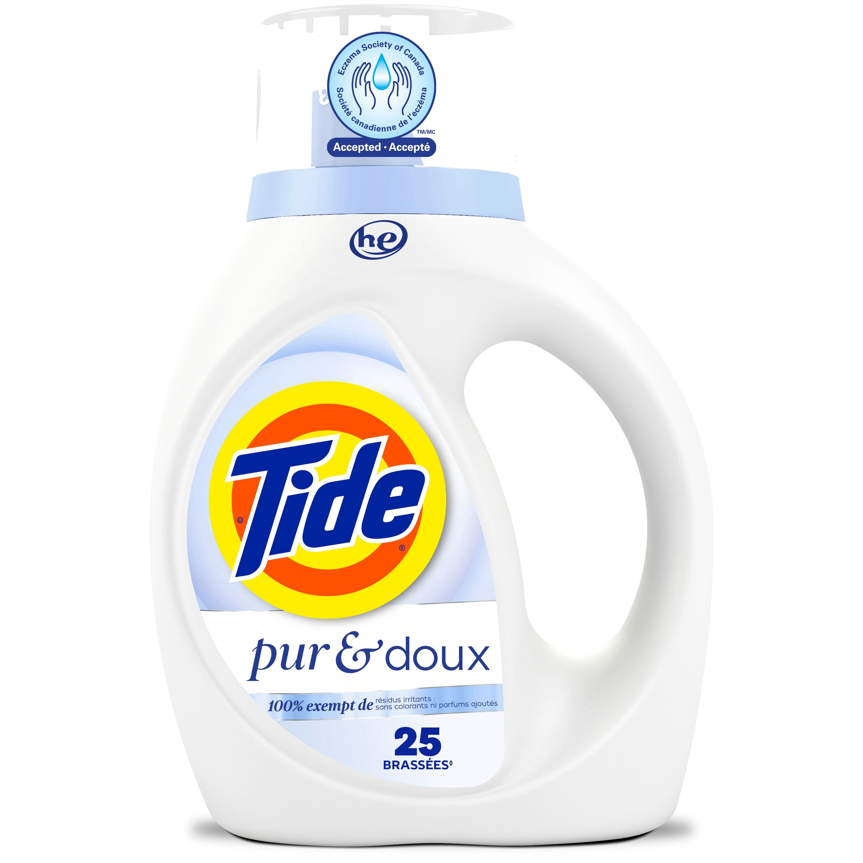 Tide Pur & Doux Détergent à Lessive Liquide, Tide Détergent à Lessive, Détergent à Lessive Propre, 1 Litre, 25 Brassées
