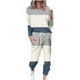 thumbnail image 1 of Birdeem Womens Fashionable Loose Printed Long Sleeved Round Neck Drawstring Casual Set, 1 of 5