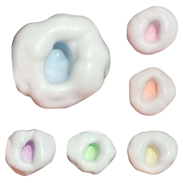 LAMDAWE 6PCS CuteGlutinous StressBalls SensoryToys Portable Mini Glutinous Rice Cake Pinch StressBalls FidgetToy Funny Novelty Shapeable SensoryBalls Toy Slow Rising SqueezeToys