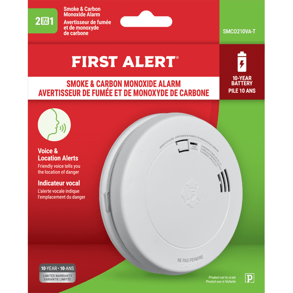 First Alert 10-Year Sealed Battery Combination Smoke and Carbon Monoxide Alarm with Voice Alerts