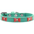 thumbnail image 1 of Red Glitter Bow Widget Dog Collar Aqua Size 20, 1 of 1