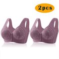 thumbnail image 2 of Yuyuzo Front Closure Bras for Women Plus Size 2 Pack Full Support Wireless Comfortable Everyday Bra, 2 of 4