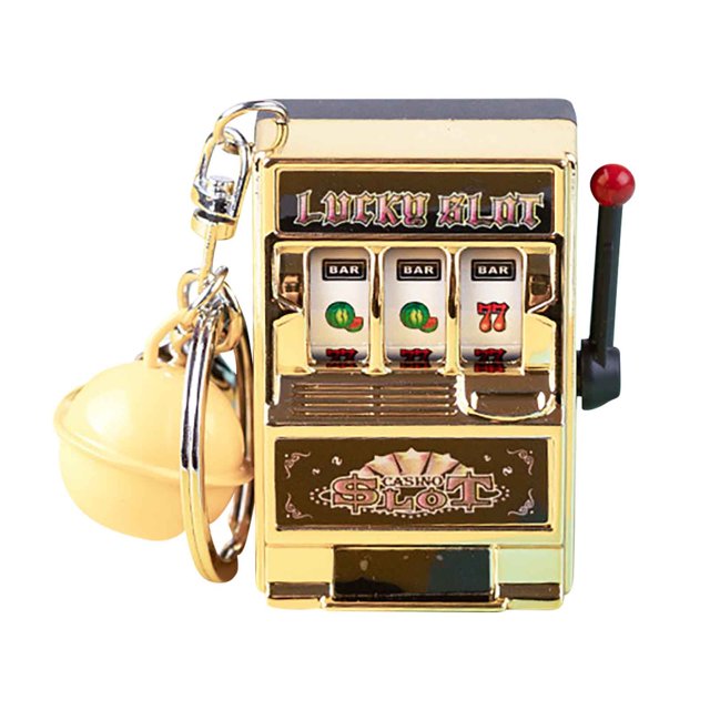 TopLLC Creative Mini Fruit Machine Net Red Play Mixed Use Bag Keychain Pendant Slot Machine Keychain on Clearance