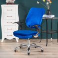 thumbnail image 4 of veasfak Soft Velvet Stretch Wedding Dining Room Chair Seat Cover Blue, 4 of 5