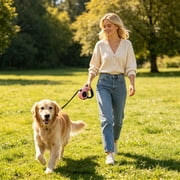 EGNMCR Auto Retractable Dog Leash 16.4ft Nylon Tape For Dogs Handed Brake Lock System Pet Lead For Walking Training Light Lastings Dog Leash Oppose Slide Handle P lastic retractable pets leash