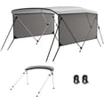 thumbnail image 1 of BeesClover Bimini Top Cover, 3 Bow Bimini Tops with Mesh Sidewalls, Boat Shades Canopy, with Support Poles, 2 Straps, 2 Rear Support Poles, 1 Inch Aluminum Frame, 1 of 5