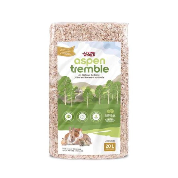 Living World Small Animal Bedding & Litter, Aspen Shavings, 20 L