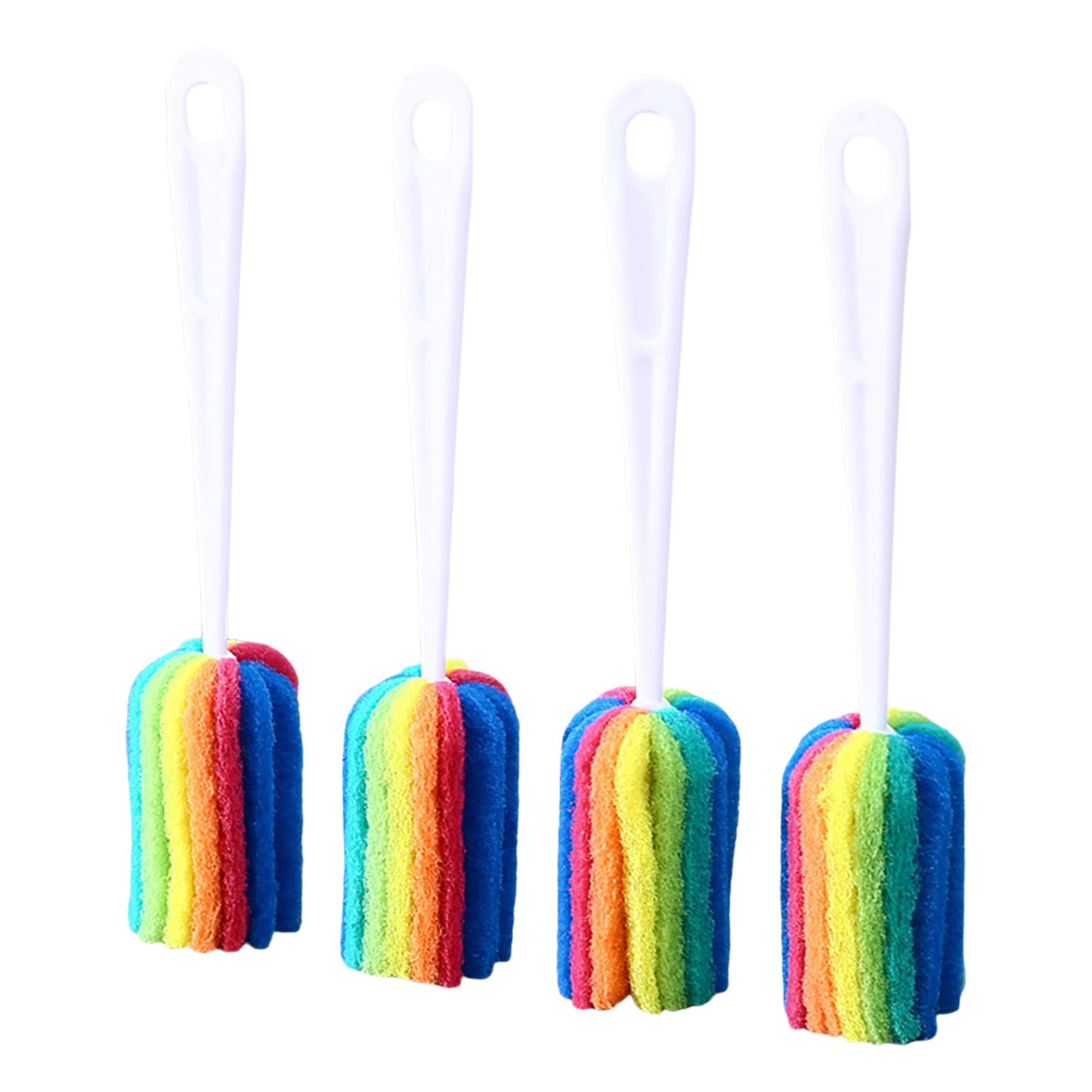 TIELUTT 4PCS Soft Hanging Sponge Cleaning Brush Cleaner with Long Handle Cup Feeding Bottle Scrubber Scrub Brush Baby Bottle Sponge Brush Toilet Brush Set Ceramic Stove Top Wipes Stainless Steel