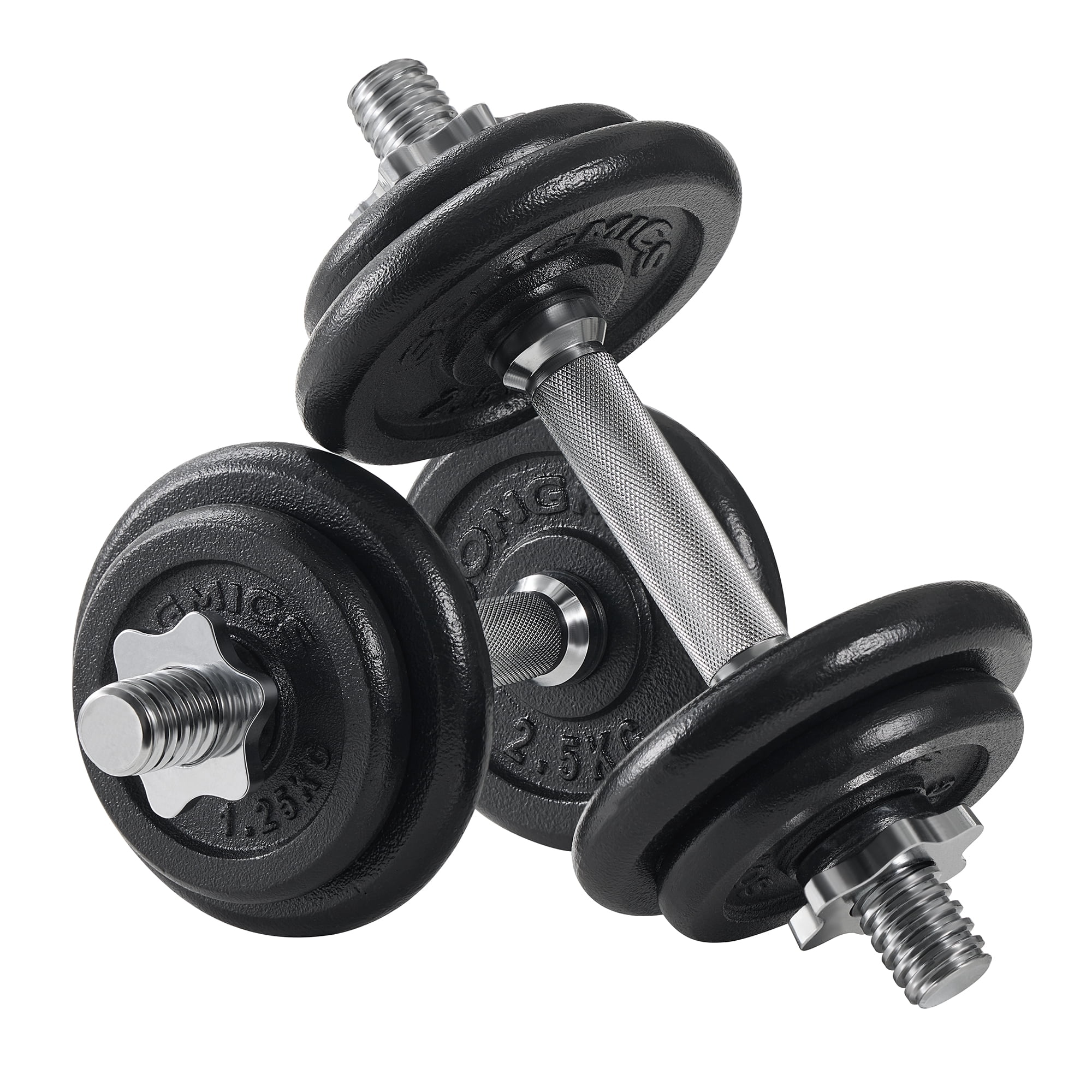 SONGMICS Dumbbell Set, Cast Iron Dumbbells, Adjustable Dumbbell Set, 44 lb with Connecting Tube, for Men Women Workout Fitness Training Weightlifting, for Home Gym