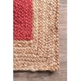 thumbnail image 4 of 6 Ft Square Red Jute Area Rug, Hand-Woven, Reversible, Farmhouse Boho Style, Durable & Pet-Friendly Rug for Living Room, Dining Room, and Bedroom, 4 of 5