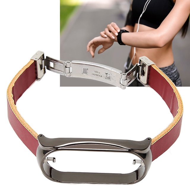 Bracelet en Cuir PU en Acier Inoxydable Réglable avec Boîtier de Pare-Chocs Smart Montre Accessoire de Remplacement pour 7
