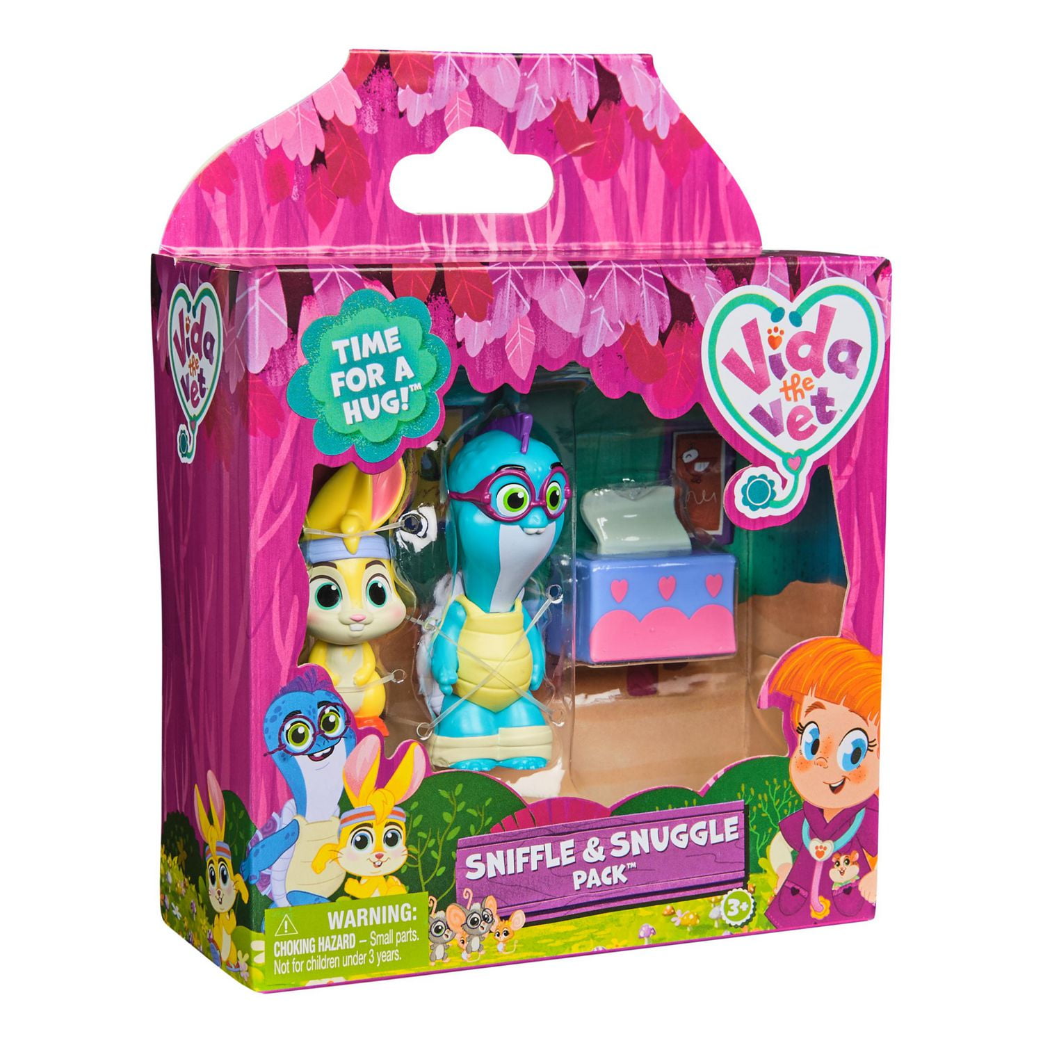 Vida la Véto, Coffret Rhume et câlinous avec figurines articulées Zigzag et Durdur et boîte de mouchoirs, jouets pour filles et garçons à partir de 3 ans