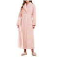 thumbnail image 1 of Timegard Womens Robe Soft Warm Fleece Bathrobe Solid Color Fall Winter Casual Loose Comfy Nightgowns, 1 of 3