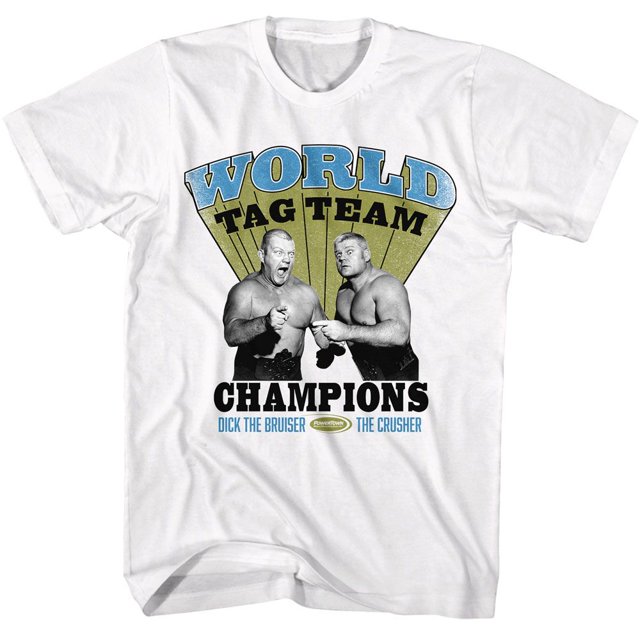 Powertown Wrestling Tag Team Champs White Adult T-Shirt S