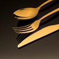 thumbnail image 4 of 15 Piece Silverware Set for 3, 15 pcs Stainless Steel Flatware Set, Dinning Tableware Cutlery Set, Mirror Polished Utensils for Lunch Dinner, Include Knife Fork Spoon for Home (Gold Titanium), 4 of 7