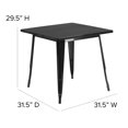 thumbnail image 4 of Bowery Hill Table à Manger Moderne Carrée en Métal de 31,5 Po, Violet, 4 of 7