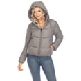 thumbnail image 1 of White Mark Women's Zip Hooded Puffer Jacket with Pockets, 1 of 7