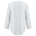 thumbnail image 3 of Hauts d'Été pour Femmes Grande Taille Fermeture à Glissière Tunique Décontractée Manches Roulables Blouse Hauts Chemises Blanc Liquidation, 3 of 6