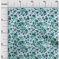 thumbnail image 2 of oneOone Polyester Spandex Turquoise Blue Fabric Florals Sewing Material Print Fabric By The Yard 56 Inch Wide, 2 of 4
