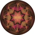 thumbnail image 1 of Ahgly Company Tapis d'Intérieur Rond Lavable en Machine Brun Chocolat Transitionnel, 7 Pieds Rond, 1 of 7