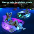 thumbnail image 4 of FANNGYX 2 Pack Solar Pool Floats with Color-Changing Lights, Premium Inflatable Loungers with 2 Cup Holders & Handles, Oversized Pool Rafts for Adults LG618-213, 4 of 7