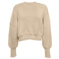 thumbnail image 1 of CEHVOM Women's Fashion Round Neck Solid Color Loose Fitting Pullover Sweater Clearance, 1 of 5