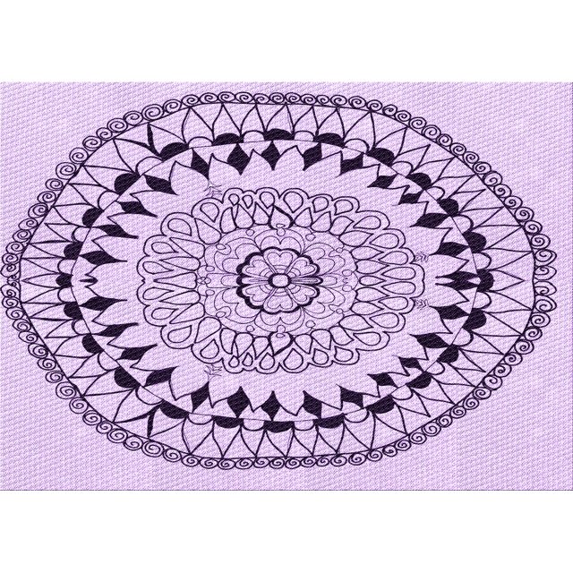 Ahgly Company Machine Washable Indoor Rectangle Transitional Purple Flower Purple Area Rugs, 2' x 3'
