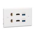thumbnail image 4 of 6 Port  Wall Outlet With USB3.0, CAT6, Soldering Free Ethernet Wall Plate For Wall Mounted Hdtvs, Streaming Video Players, Projectors, Compatible With Cat5, Cat5e And Cat6, 4 of 8