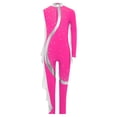 thumbnail image 1 of Aislor Girls Gymnastics Unitard Costume Rhinestone Metallic Patchwork Long Sleeve Jumpsuit for Ballet Dance 6-16 Years Hot Pink 8, 1 of 1