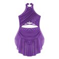 thumbnail image 3 of Raenseen Robe de Danse Ballet Jazz pour Filles, Justaucorps de Patinage Artistique, Strass Brillants, Robe de Bal Sans Manches, Violet 10, 3 of 5