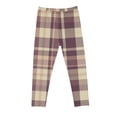 thumbnail image 4 of Girls Checkered Print Leggings High Waist Stretchy Soft Summer Tights For School Daily Wear, 4 of 5
