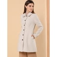 thumbnail image 3 of INSPIRE CHIC Manteau d'Hiver pour Femme à Col Peter Pan, à Simple Boutonnage, 3 of 6