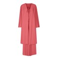 thumbnail image 4 of Timegard Vacation Outfits for Women 2 Piece Lightweight Open Front Long Top Wide Leg Rompers Sets, 4 of 5