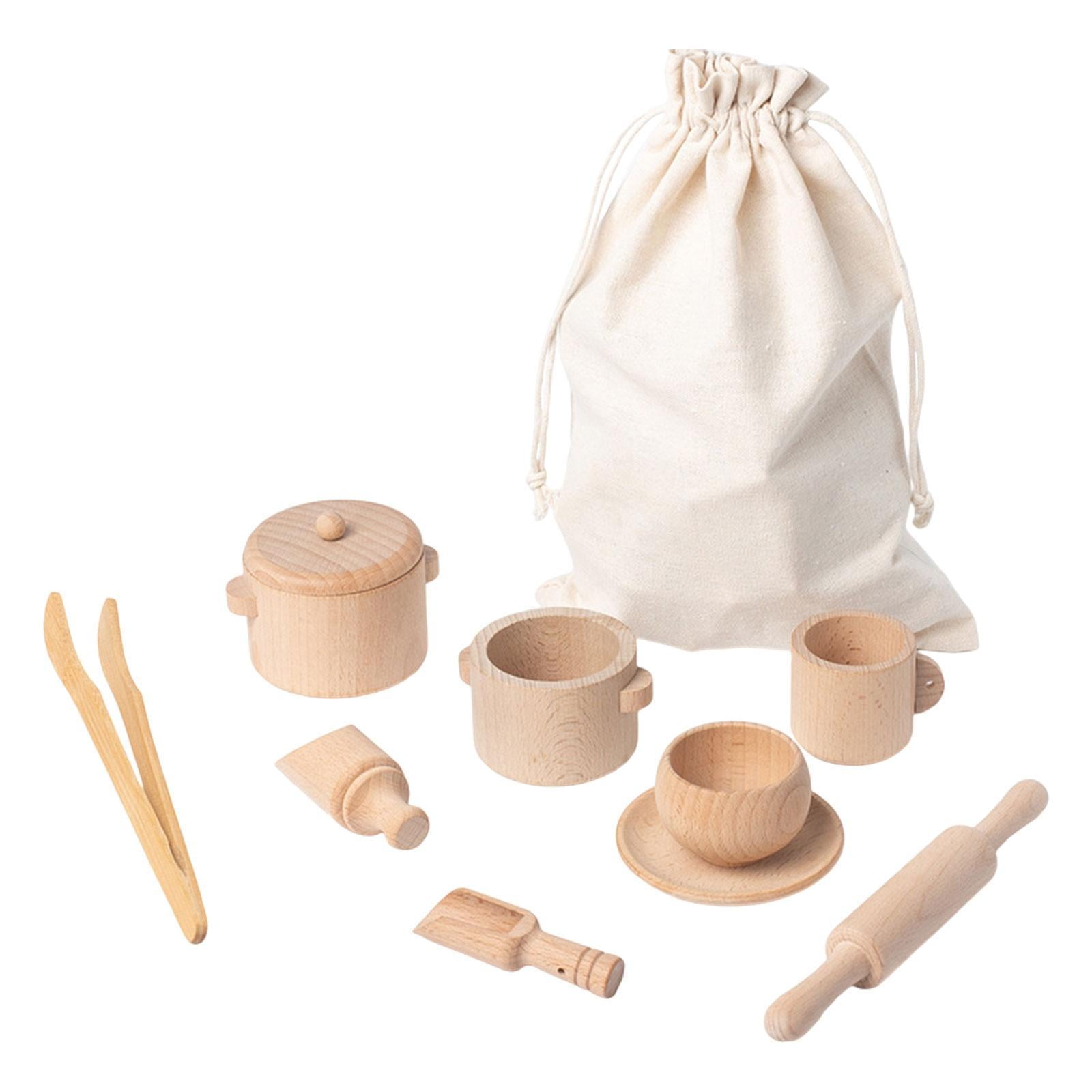 8 Outils De Bac Sensoriel En Bois - Ustensiles De Cuisine Jouets Pour Enfants 3 Ans+ - Motricité Fine Montessori Bac Exploration