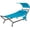 Blue, variant on Costway Patio Hanging Chaise Lounge Chair with Canopy, Cushion, Pillow & Storage Bag Beige