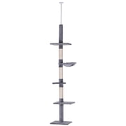 PawHut Cat Tree 5-Tier Floor-to-Ceiling Scratch Post Grey 102"