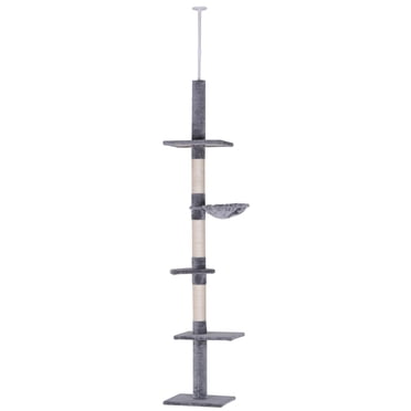 PawHut 8.5ft Cat Climbing Tree 5-Tier Kitty Activity Center, Beige
