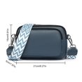 thumbnail image 3 of Pochette pour Téléphone Portable pour Femmes en Cuir Véritable, Sac Décontracté avec 2 Sangles (Bleu), 3 of 6