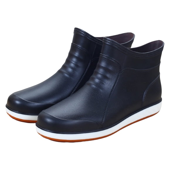 XIMIN Mens Women Ankle Boots Slip On Rubber Rain Boot Ankle Rain Shoes Non-Slip Rubber Waterproof Garden Boots Mens Work Mid-Calf Short Rain Boots